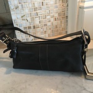 Coach handbag (black leather)